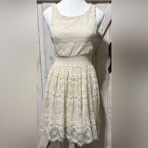 Elegant Lace Cream Dress